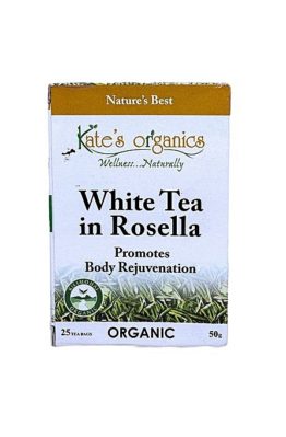 kate's organic white tea in rosella