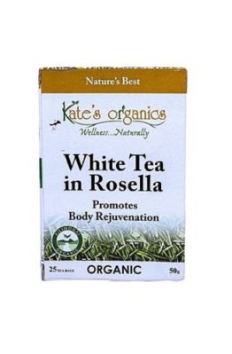 kate's organic white tea in rosella
